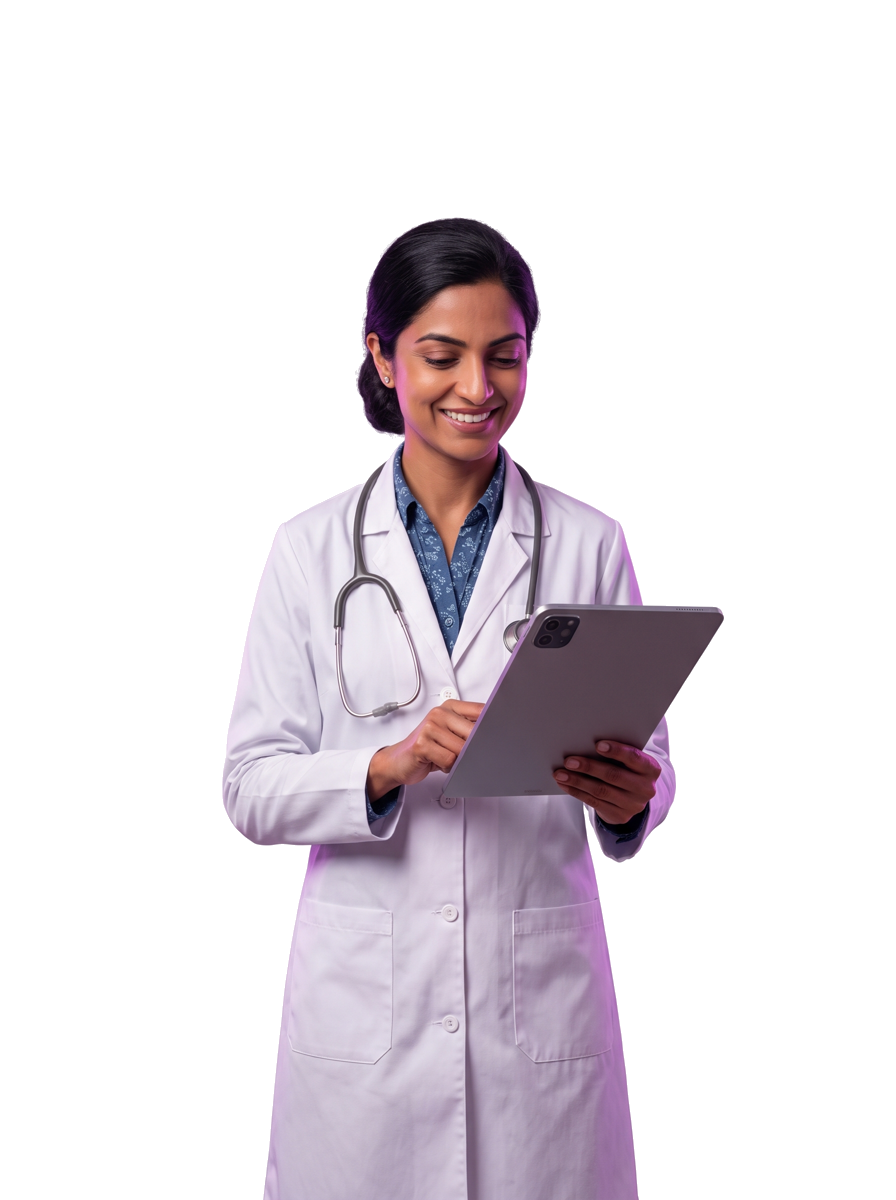 Doctor at a small clinic in India